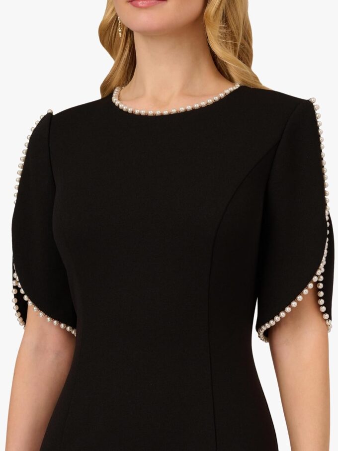 Adrianna Papell Women's Knit Crepe Pearl Midi Dress – Bild 2