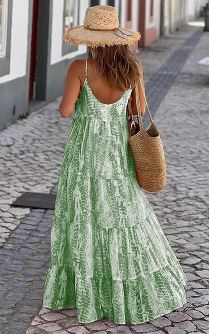 PRETTYGARDEN Women Summer Dresses 2025 Spaghetti Strap Scoop Neck Floral Maxi Dress Flowy Boho Long Sundress with Pockets – Bild 2