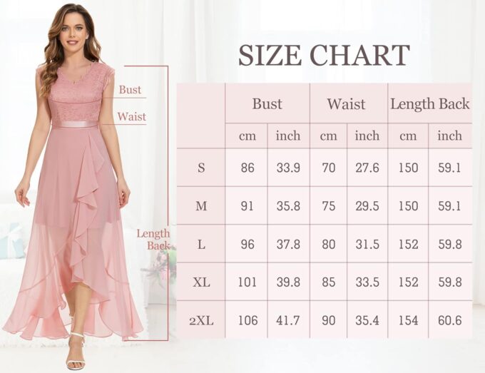 Dressystar Damen Elegant Abendkleider Hochzeit V-Ausschnitt Cocktailkleid Maxi Lang Brautkleid Standesamt Weiß S – Bild 2
