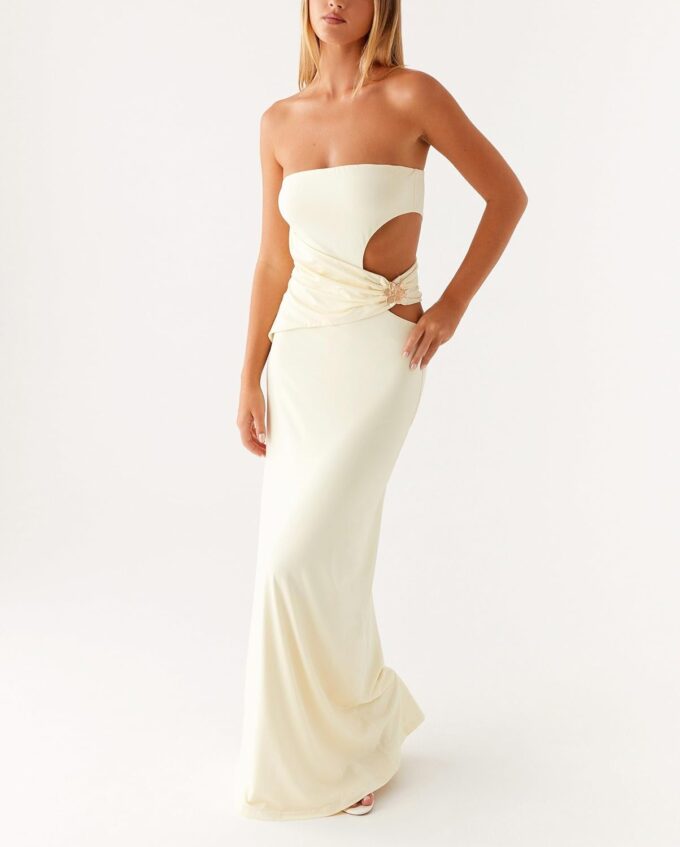 Sexy Cut Out Maxi Dress for Women 2025 Spaghetti Strap Backless Bodycon Dress Y2k Hollow Sleeveless Porm Long Dress – Bild 2