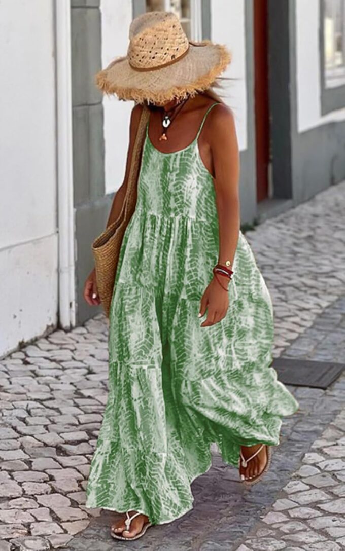 PRETTYGARDEN Women Summer Dresses 2025 Spaghetti Strap Scoop Neck Floral Maxi Dress Flowy Boho Long Sundress with Pockets – Bild 3