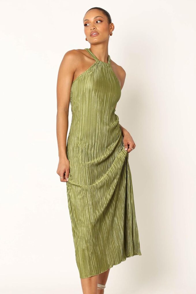 Petal & Pup Women's Melody Plisse Halter Maxi Dress – Bild 2
