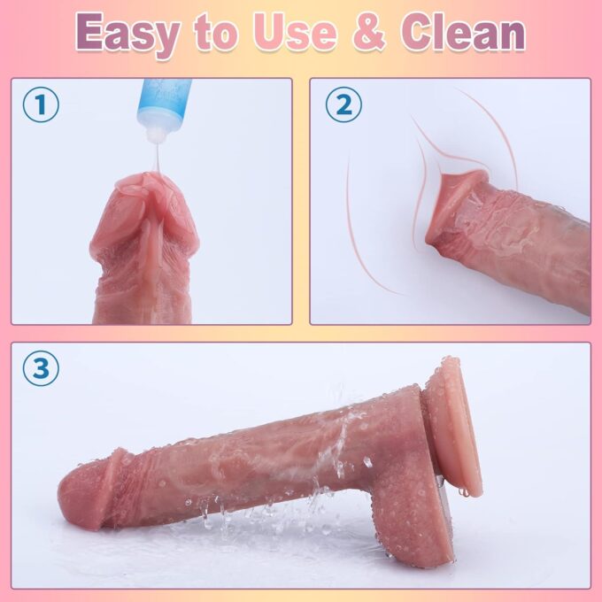 Realistischer Dildo mit Starkem Saugnapf, Weichen Zwei Layer Silikon Echten Venen und Prallen Hoden，Sex Spielzeug für Paare Analdildos, für die Männer Sexspielzeug für Frauen – Bild 6