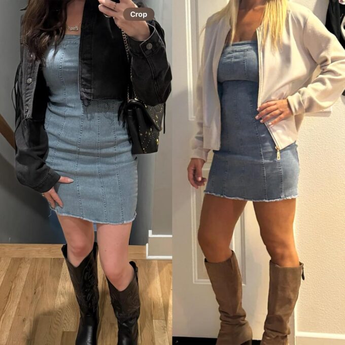 Sexy Denim Strapless Dresses for Women Y2K Jeans Corset Backless Tube Bodycon Mini Dress Clubwear – Bild 2