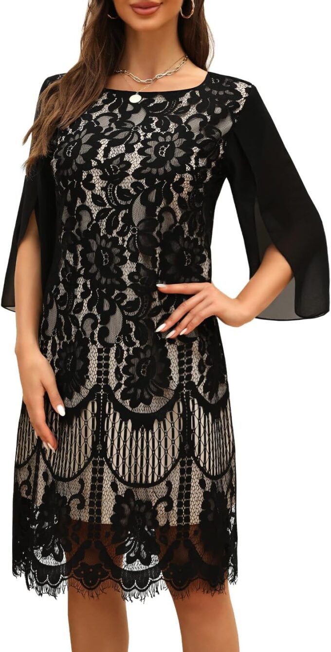 Wedding Guest Cocktail & Formal Dresses for Women - Lace Sequin Prom Evening Dress – Bild 8