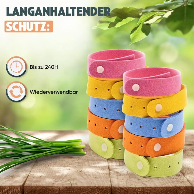Mückenschutz Armband - Moskito Insektenschutz (Urlaub must haves - camping gadgets,reise gadgets) für Kinder und Erwachsene gegen moskito - (10x Armband) – Bild 5