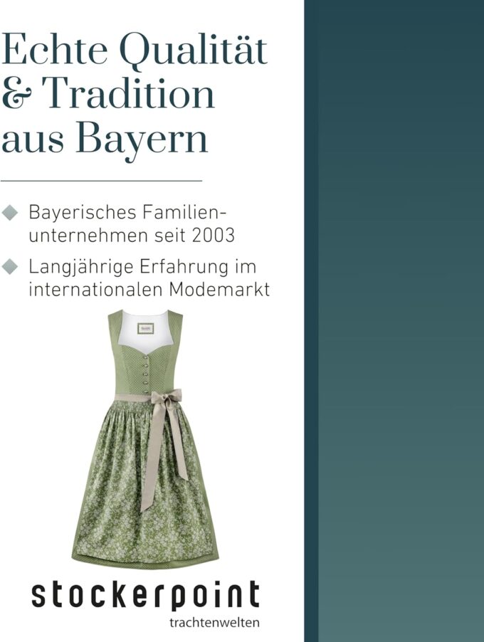 Stockerpoint Damen Dirndl Edonita I Größe 32-48 I Trachtenkleid mit liebevollen Details & Dirndlschürze I 100% Baumwolle I Bequem & pflegeleicht I Perfekt für Trachten & Festlichkeiten – Bild 6