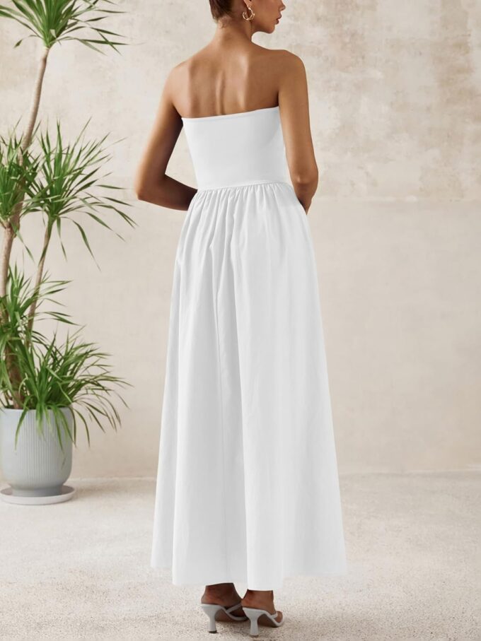 PRETTYGARDEN Women 2025 Summer Elegant Strapless Maxi Dress Tube Top Dress A Line Flowy Long Wedding Party Cocktail Dresses – Bild 6
