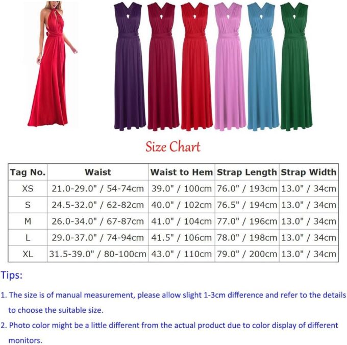 Odizli Abendkleid Lang Damen Sexy Rückenfreies Multiway Bandage Wickelkleid Festlich Brautjungfernkleider Party Ballkleid – Bild 7