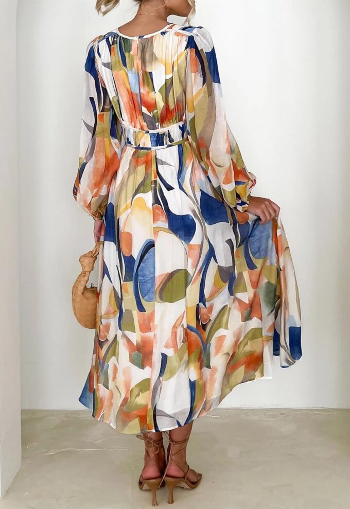 Sissyaki Women's Long Sleeve Boho Floral Maxi Dress Summer Fall Wedding Guest Dress – Bild 5