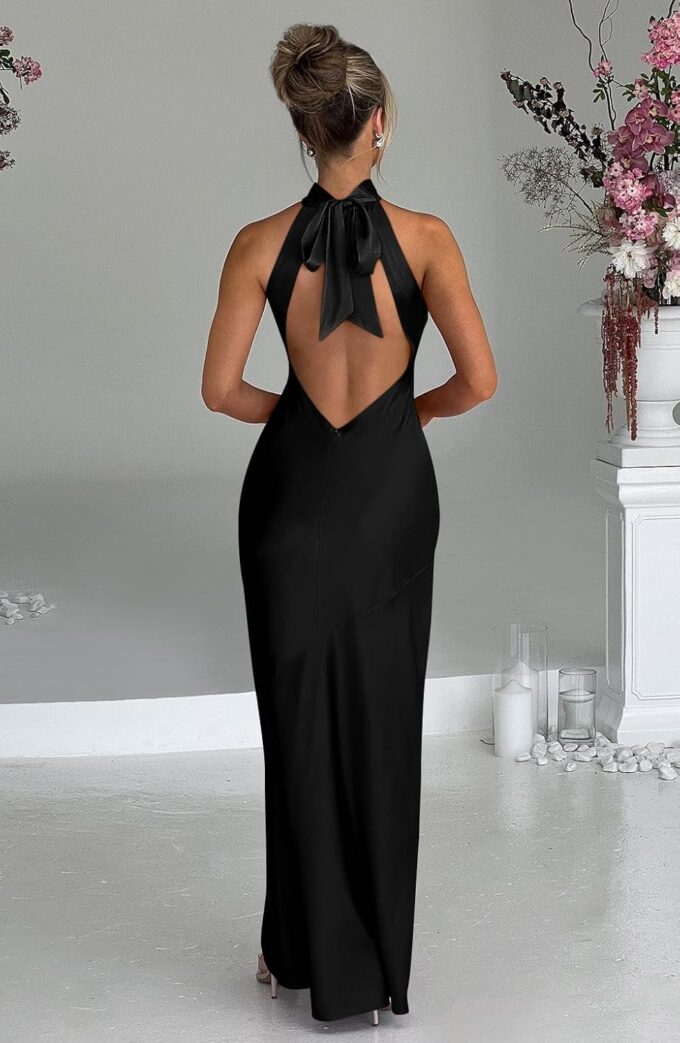 Memoriesea Women's Sexy High Split Sleeveless Backless Party Wedding Maxi Dress – Bild 3