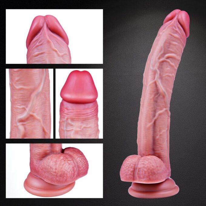 Realistischer 23cm Silikon riesen Dildo, lebensechter Silikondildo mit starkem Saugnapf, realistischer Penis, G-Punkt-Stimulations-Langdildo, tragbarer Langdildo, geeignet für Männer, Frauen und Paare – Bild 2
