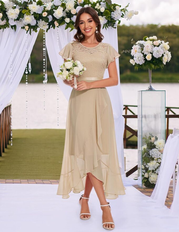 BeryLove Formal Dresses for Women 2025 Wedding Guest with Slit Cocktail Elegant Lace Long Prom Dress – Bild 2