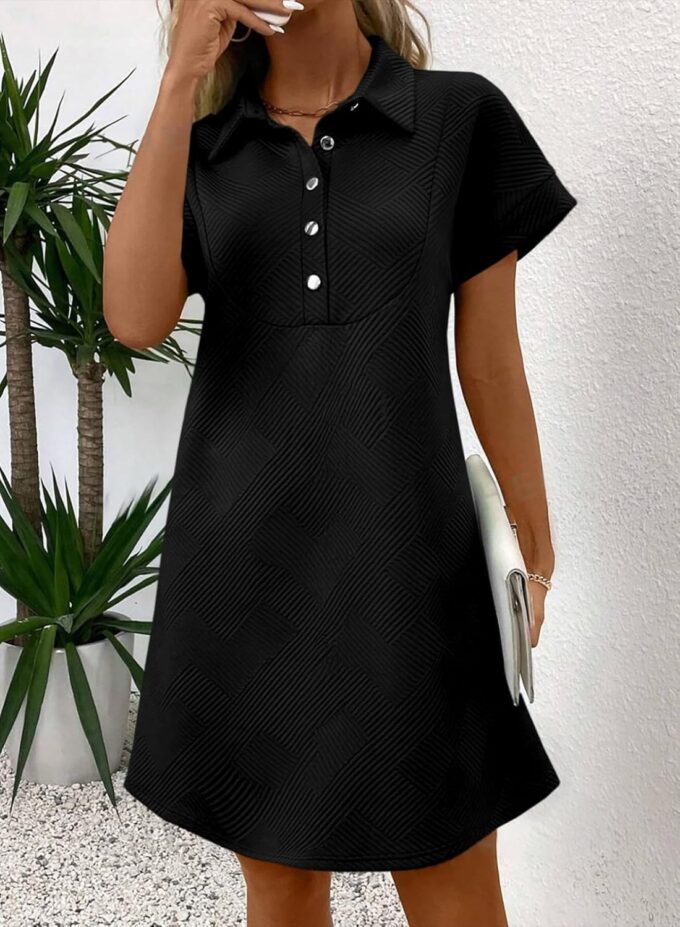 Acelitt Summer Lapel Collared Dresses for Women 2025 Batwing Short Sleeve Mini Dress Beach Sundress – Bild 4