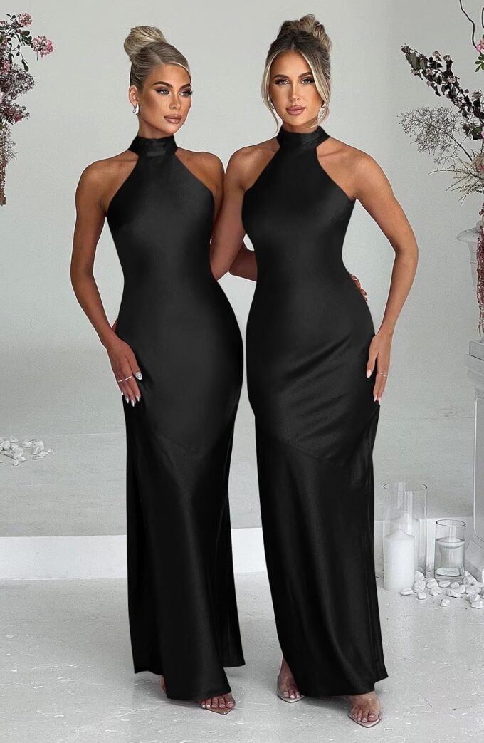 Memoriesea Women's Sexy High Split Sleeveless Backless Party Wedding Maxi Dress – Bild 5