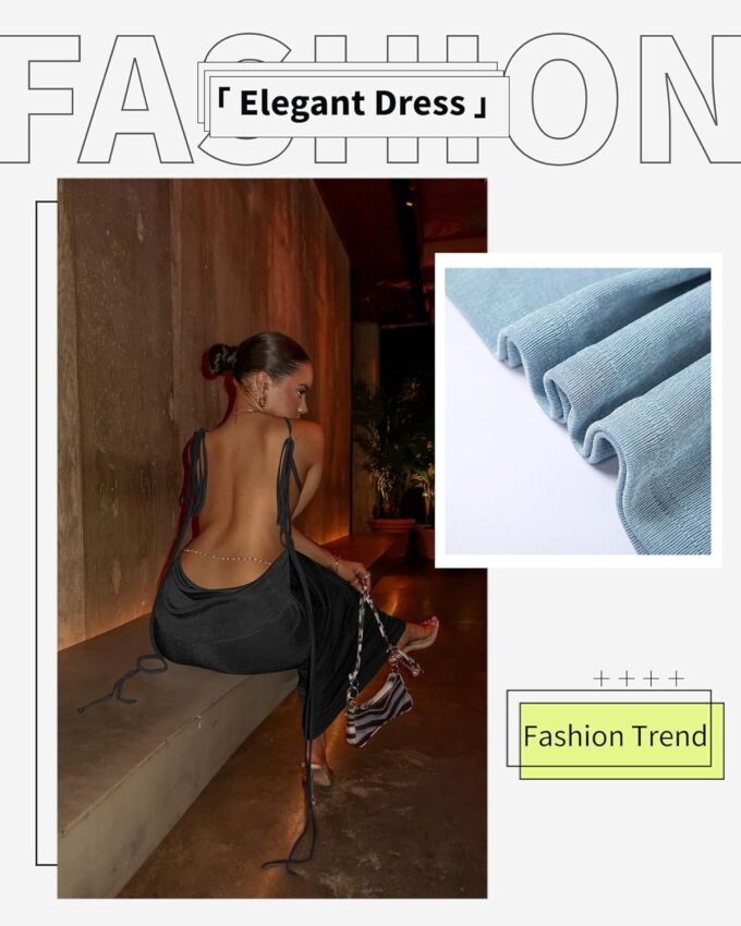 Doweha Women Backless Cowl Neck Cocktail Going Out Dress Halter Slip Long Semi Formal Party 2025 Spring Summer Maxi Dress – Bild 5