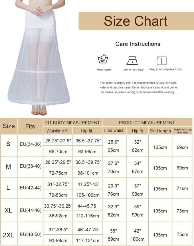 BEAUTELICATE Petticoat Unterröcke Reifrock Damen Rockabilly A Linie Lang für Hochzeit Brautkleid Abendlieid Weiß – Bild 6