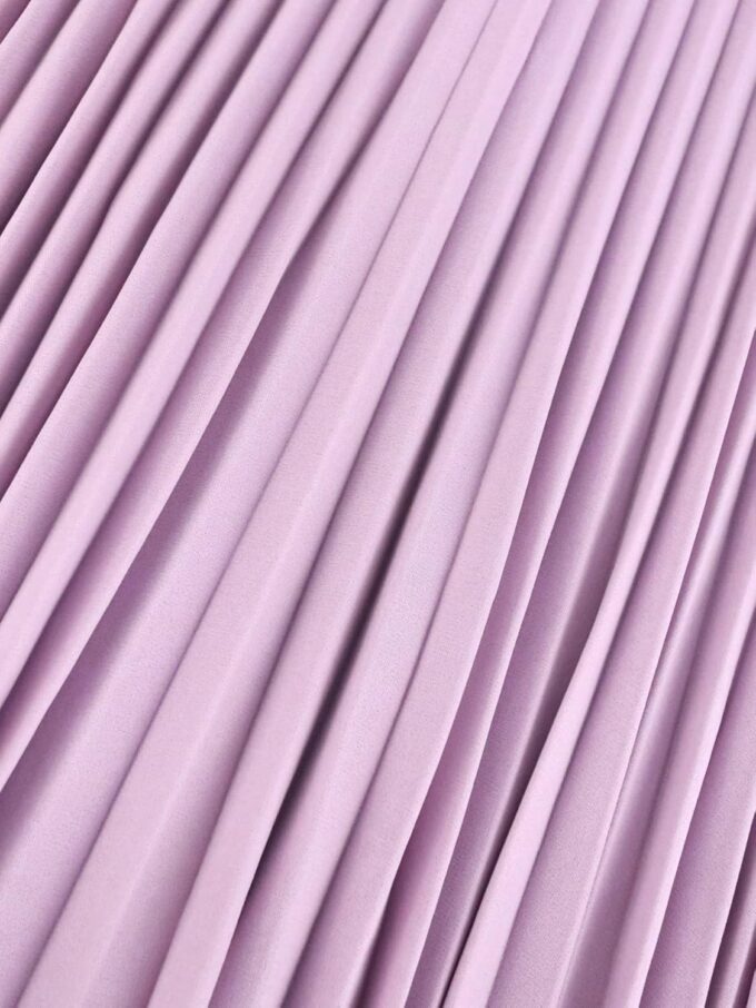 AOMEI Women's Light Purple Square Collar Ruffles Sleeve Pleated Elegant Midi Dress – Bild 6