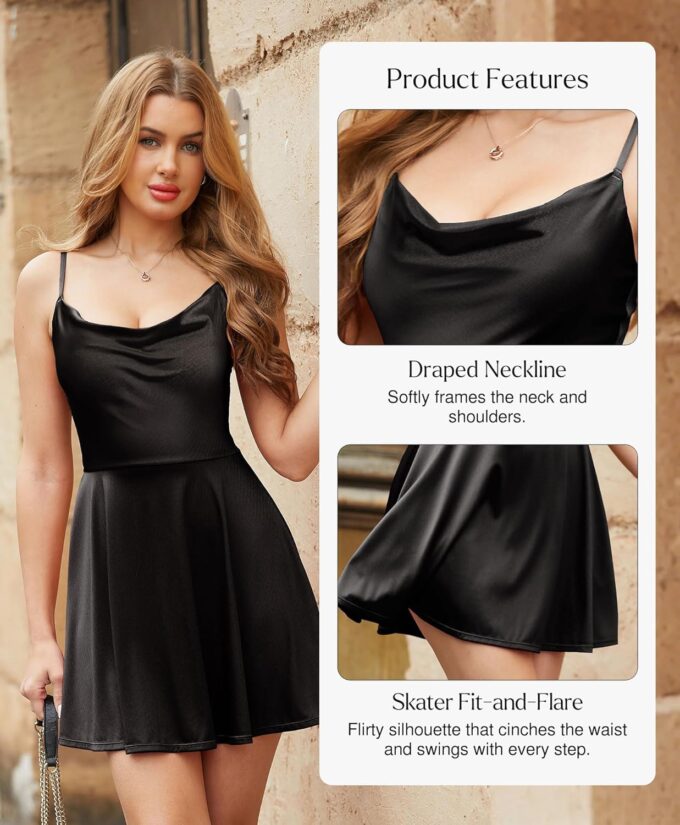 Popilush Mini Dress for Women Corset A-Line Party Dresses for Date Night Club Cocktail Shapewear Tummy Control Outfits – Bild 3