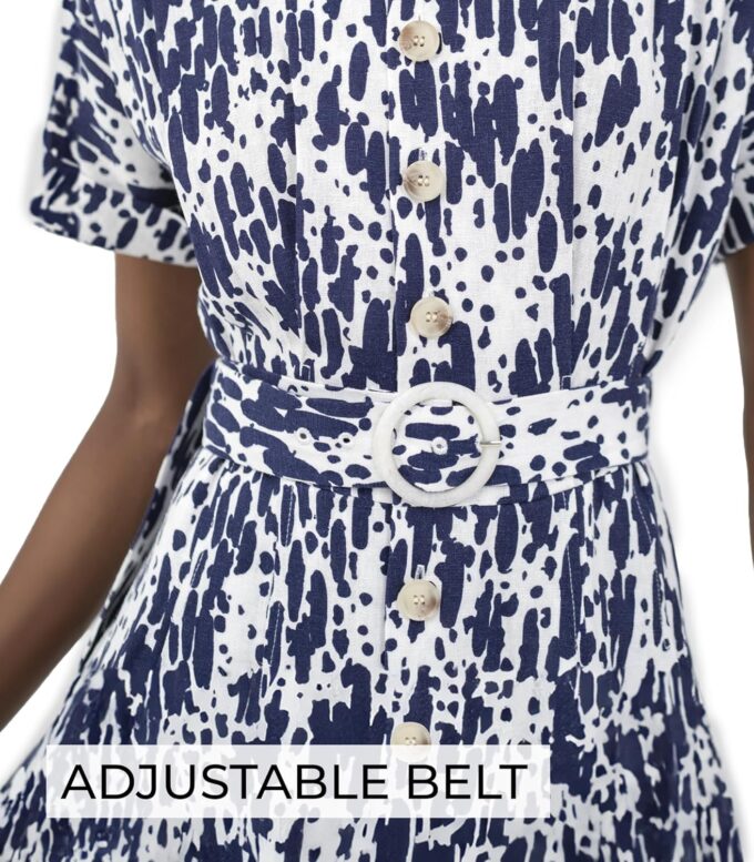 Weiß & Grün Weiß & Marineblau Raw Midi – Bild 5