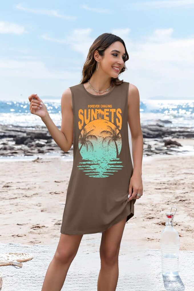 Summer Sundress for Women Graphic Mini Tank Dress Sleeveless Beach Dresses Short Casual Sun Dresses – Bild 3