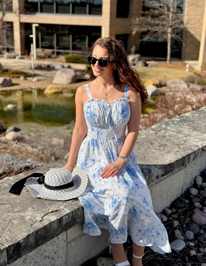 Scarlet Darkness Summer Dresses for Women 2025 Floral Corset Dress Long Milkmaid Dress – Bild 5