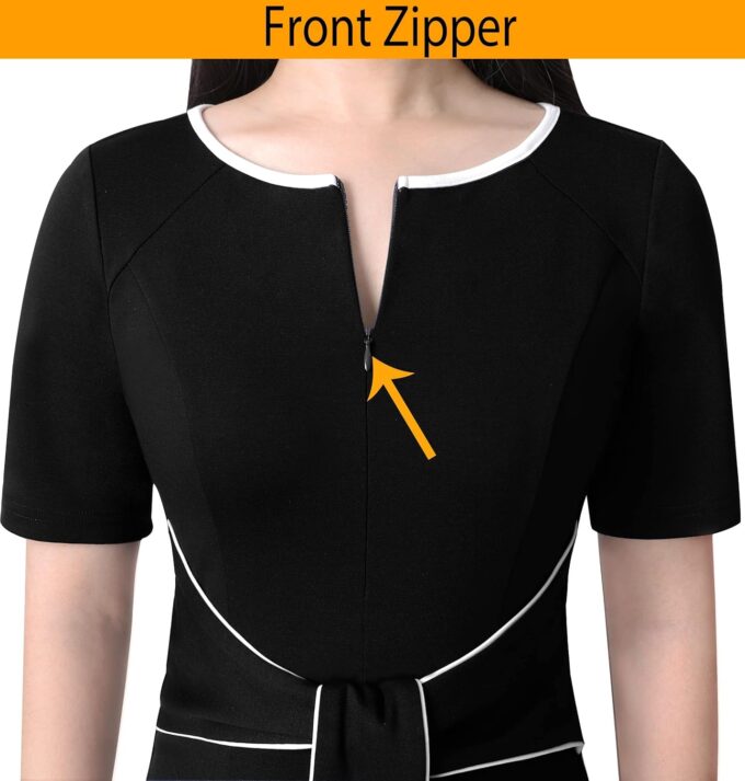 VFSHOW Damen-Bleistiftkleid mit Reißverschluss, für die Taille, schmal, für Arbeit, Büro, figurbetont, Bleistiftkleid – Bild 3