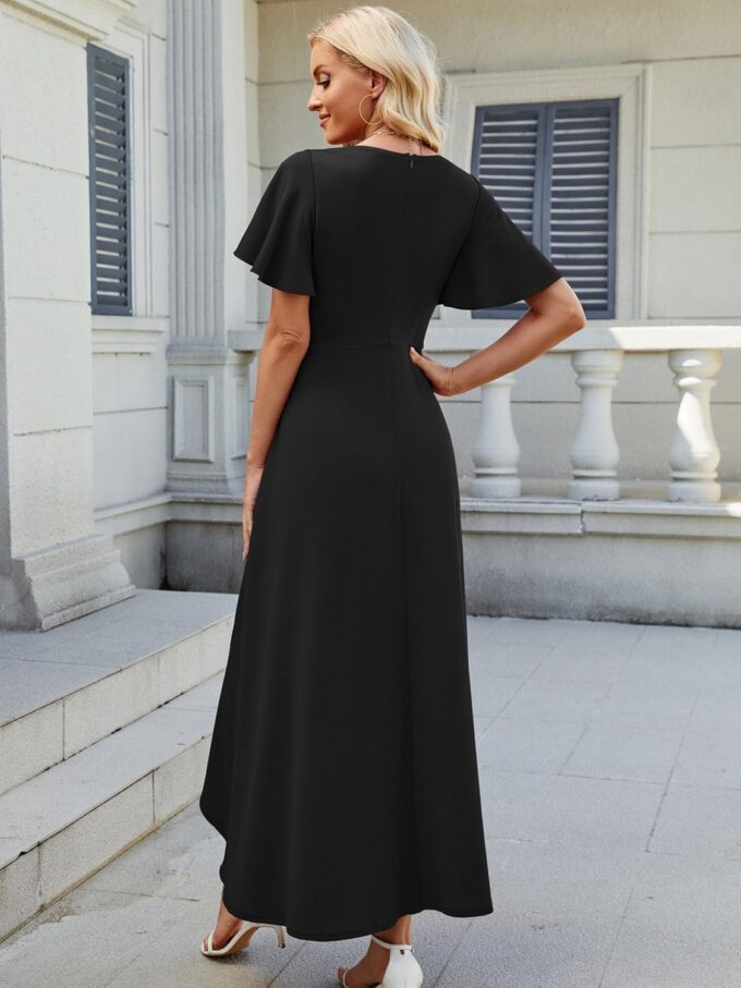 Wedding Guest Dresses for Women Have Pockets Cocktail Dress Ruffle Sleeve A Line Evening Party Formal Dresses for Women – Bild 6