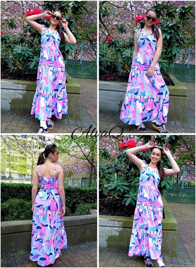 AlvaQ Women's 2025 Summer Sleeveless Floral Print Maxi Dress Strap Square Neck Beach Sun Dress – Bild 5