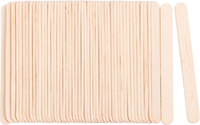 ANTETOK 100 Stück Eisstiele aus Holz, 114mm Holzlollystäbchen für Bastelarbeiten, Premium Popsicle Sticks für DIY-Projekte, zum Herstellen von hausgemachten Bastelarbeiten und Pflanzenetiketten – Bild 2