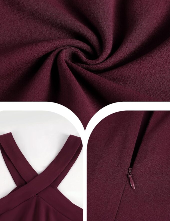 Bbonlinedress Abendkleider elegant für Hochzeit festliches Kleid Damen Neckholder Cocktailkleid Maxilang Partykleid – Bild 5