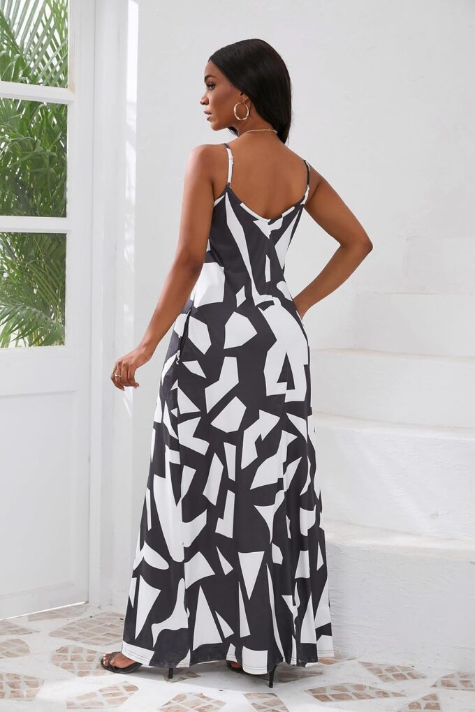 vunahzma Womens Casual Fashion Sleeveless Plus Size Loose Long Sexy Maxi Dress with Pockets – Bild 5