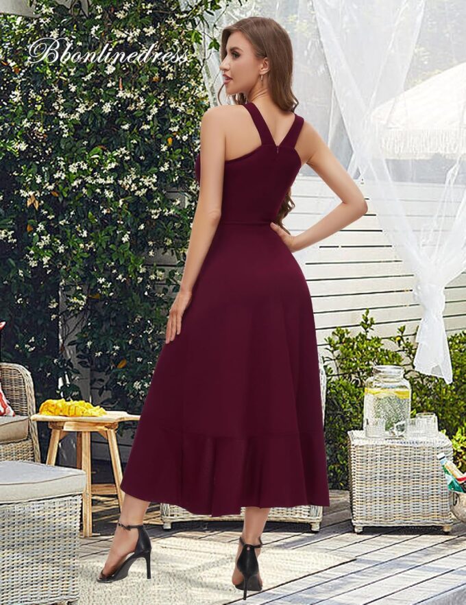 Bbonlinedress Abendkleider elegant für Hochzeit festliches Kleid Damen Neckholder Cocktailkleid Maxilang Partykleid – Bild 4