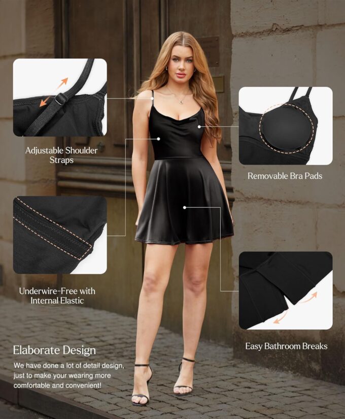Popilush Mini Dress for Women Corset A-Line Party Dresses for Date Night Club Cocktail Shapewear Tummy Control Outfits – Bild 4