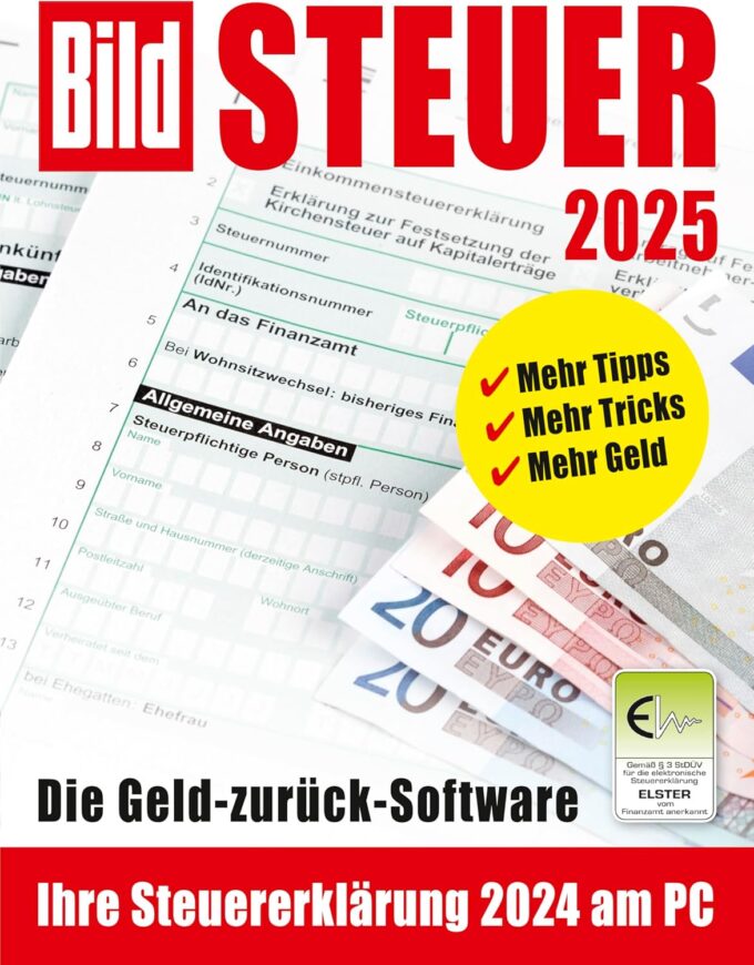 BILD Steuer 2025, Geld-zurück-Steuersoftware für die Steuererklärung 2024 | Windows-Version | Aktivierungscode per Email