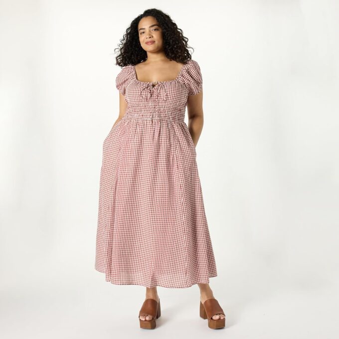 The Drop Women's Melody Cap Sleeve Tie Front Cotton Dress – Bild 5