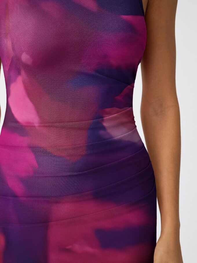 Trendy Queen Bodycon Maxi Dress Womens Sleeveless Floral Print Fitted Party Club Ruched Dresses with Side Slit – Bild 5