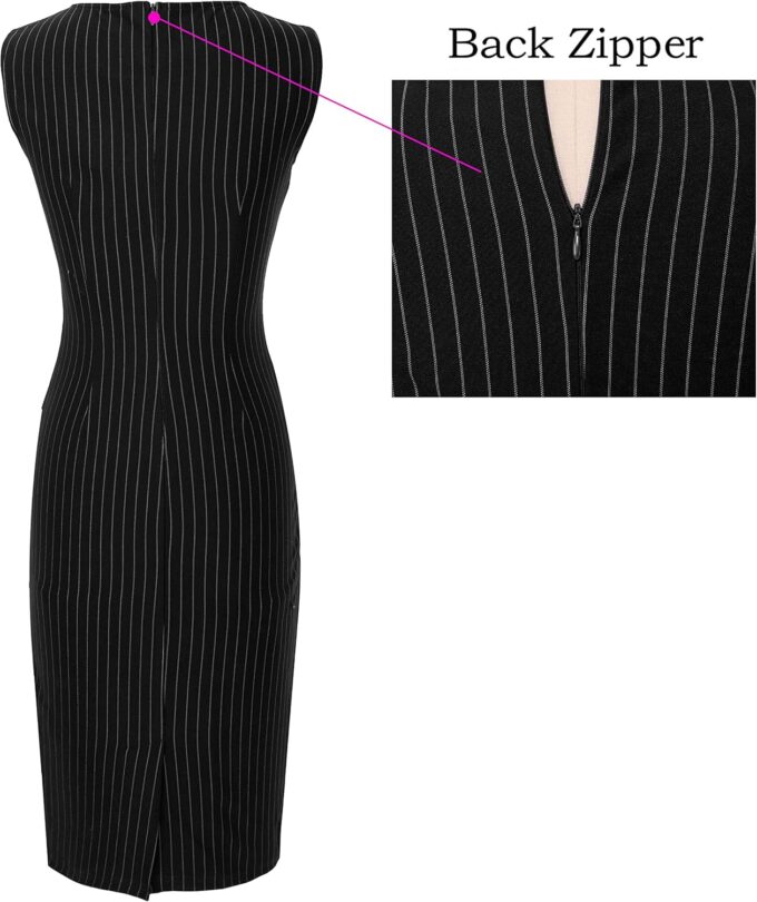 VFSHOW Elegantes Damenkleid mit Rüschen, für Arbeit, Business, Büro, Cocktailparty, Etuikleid – Bild 6