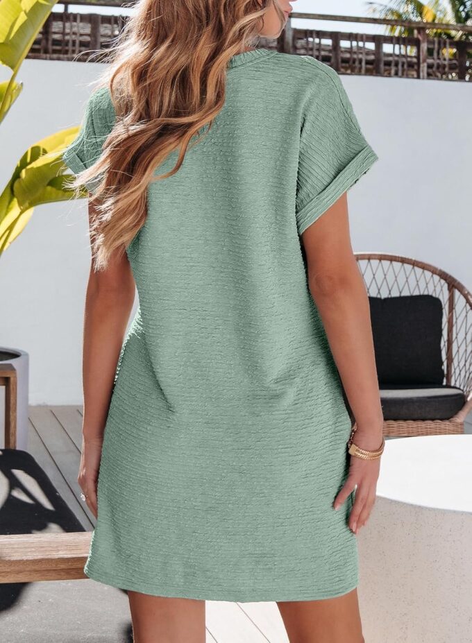 EVALESS Womens Summer Dresses Fashion 2025 Short Sleeve Spring Mini Dress Casual Beach Vacation Clothes Dresses – Bild 5