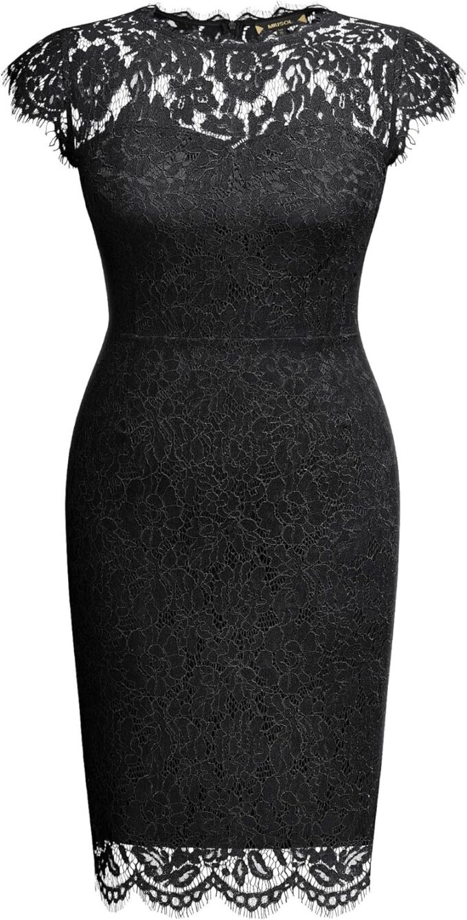 Miusol Women's Retro Lace Sleeveless Plus Size Formal Evening Prom Dress – Bild 5