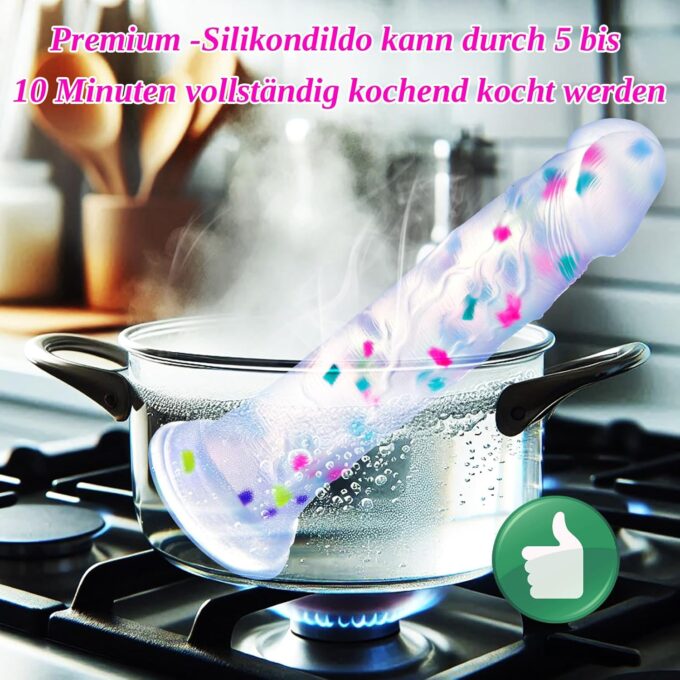 25 cm bunter Jelly Silikon riesen dildo transparent, Fantasy großer dildo dicker Analdildo mit Saugnapf, fetter big dildo für männer frauen, XXL XXXL penis dildo lang Sexspielzeug für Erwachsene Paare – Bild 5
