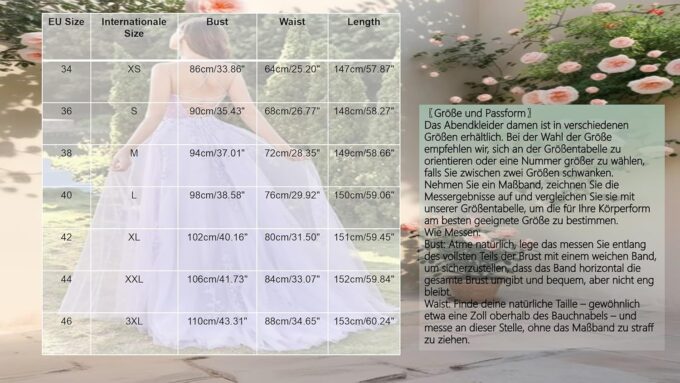 Ballkleider Damen Lang Abendkleider Elegant Cocktailkleid Damen Für Hochzeit Prinzessin Kleid Damen Schulterfreies Kleid Sexy Hosenträger Trägerloses Hochzeitskleider Für Damen Abschlusskleider – Bild 6