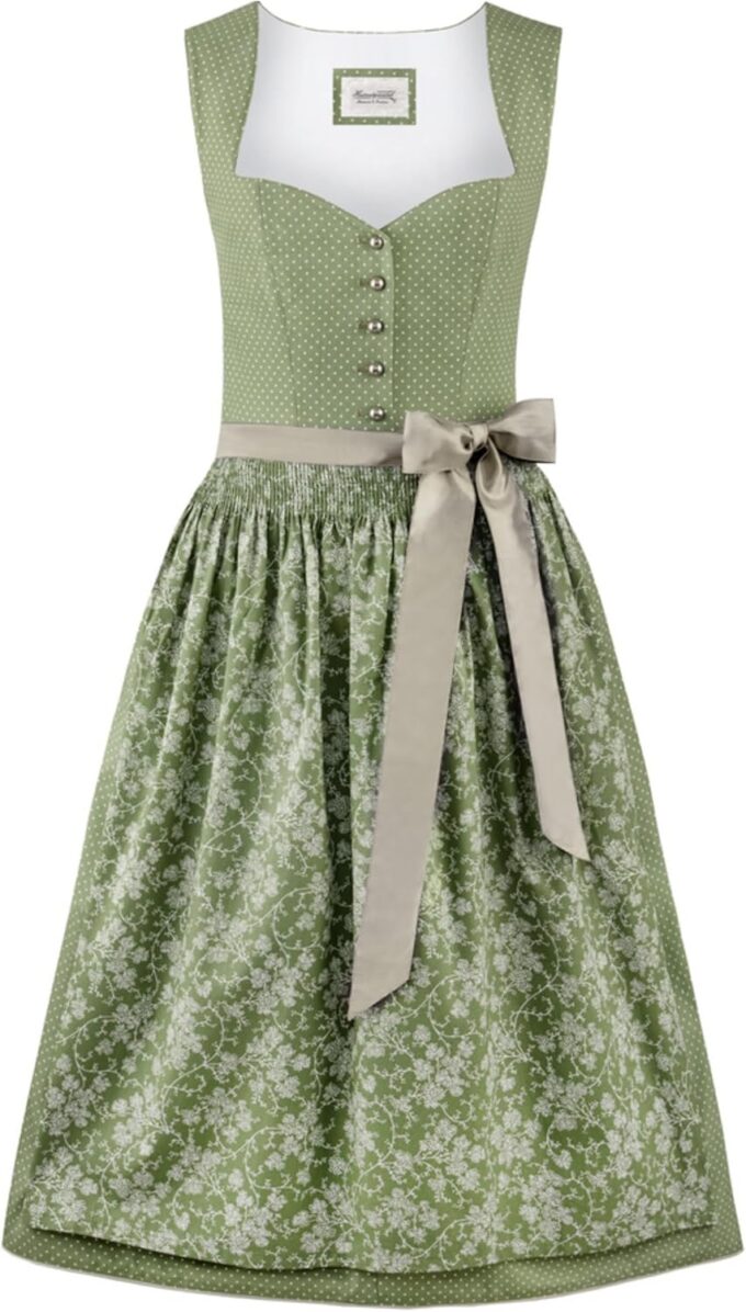 Stockerpoint Damen Dirndl Edonita I Größe 32-48 I Trachtenkleid mit liebevollen Details & Dirndlschürze I 100% Baumwolle I Bequem & pflegeleicht I Perfekt für Trachten & Festlichkeiten