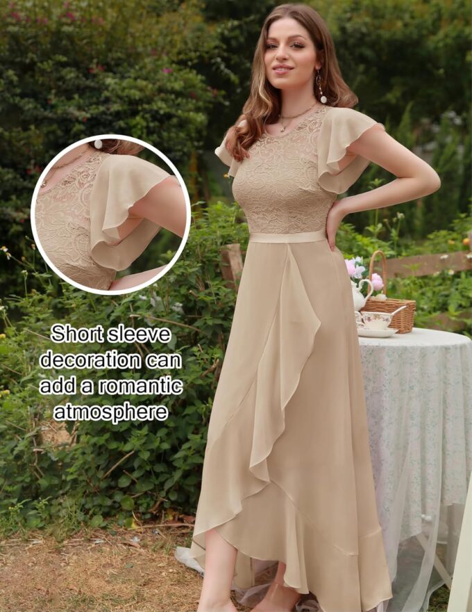 BeryLove Formal Dresses for Women 2025 Wedding Guest with Slit Cocktail Elegant Lace Long Prom Dress – Bild 5