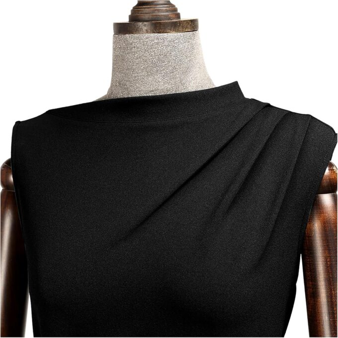 AISIZE Damen Retro Ärmellos High Neck Business Bodycon Bleistiftkleid – Bild 5
