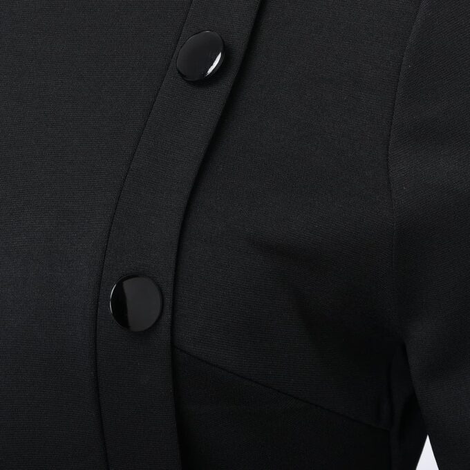 FAD-4U Kirche Klerus Kleid für Frauen Frühling/Herbst Langarm Reihen Knöpfe A Linie Kleid mit Tab Kragen und Gürtel – Bild 5