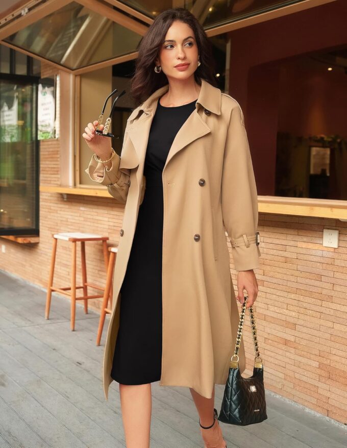 GRACE KARIN Damen Arbeitskleider 2025, Flügelärmel, figurbetontes Midi-Kleid, gerüscht, Business, Büro, Bleistiftkleid – Bild 5