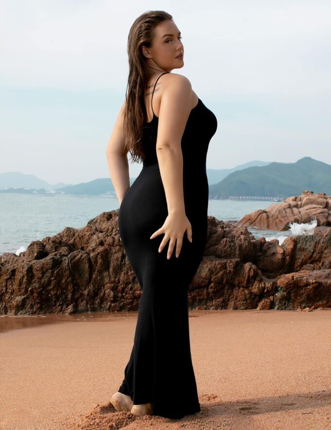 PUMIEY Women's Slip Maxi Dress Sexy Ribbed Bodycon Dresses Long Dress – Bild 6