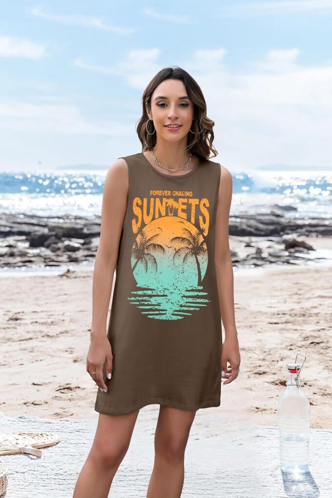 Summer Sundress for Women Graphic Mini Tank Dress Sleeveless Beach Dresses Short Casual Sun Dresses – Bild 4