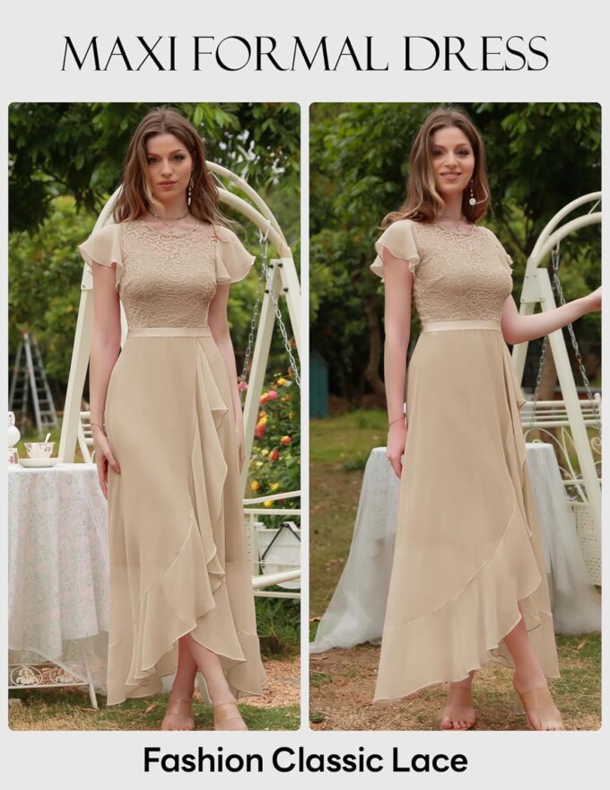 BeryLove Formal Dresses for Women 2025 Wedding Guest with Slit Cocktail Elegant Lace Long Prom Dress – Bild 4